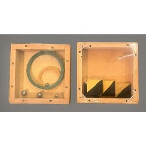 VTG! Wood Wooden Brainteaser Brain Puzzle Box Japan Puzzles Try Patience Genius